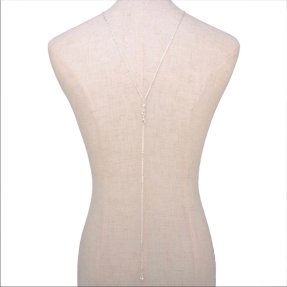 Dainty Silver Plated Lariat Body Chain - Picture 4 of 5